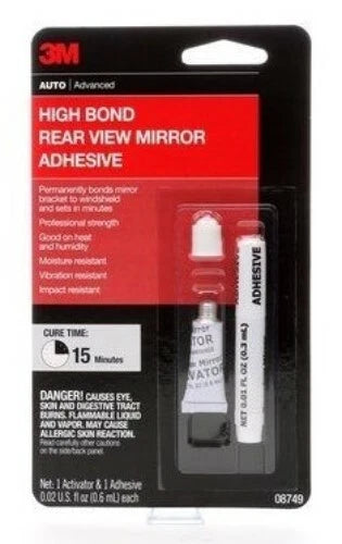 3M 08749 Rearview Mirror Adhesive for Universal Use (0.02 fl oz)