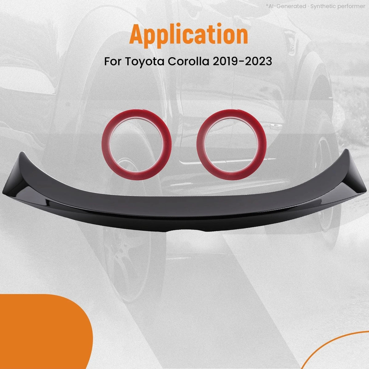 ABS Wing Spoiler for Toyota Corolla (2019–2023) Black Trunk Rear Mounted