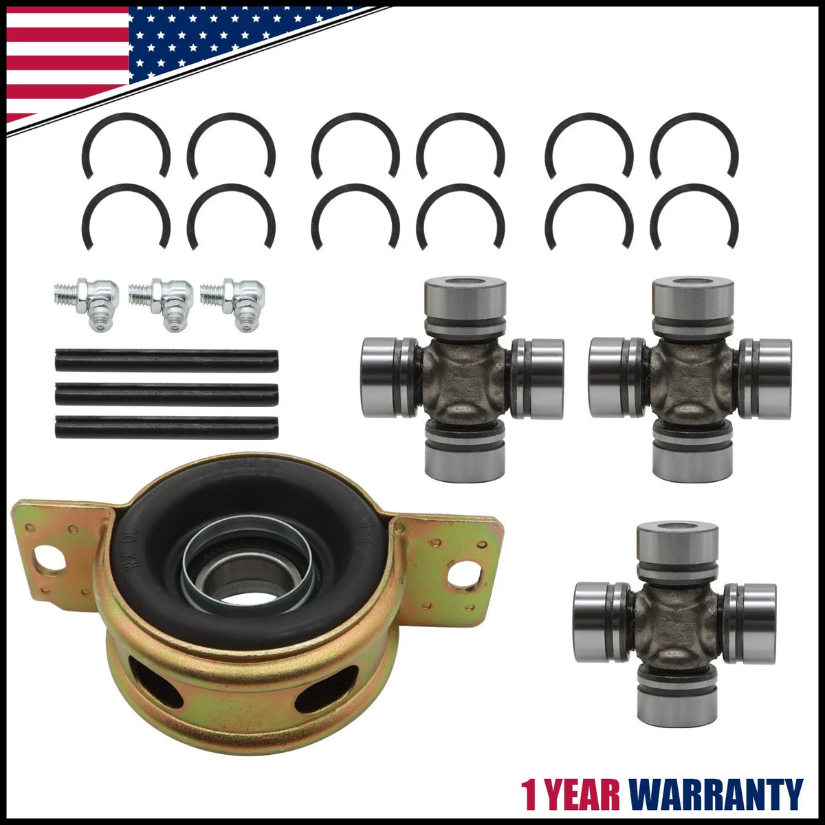 Front Rear Prop Shaft Bearing Carrier & U-joint for Polaris RZR S 900 1000 XP (2014–2020)