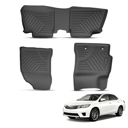 Set of 4 Black TPE Floor Mats for Toyota Corolla Sedan (2014–2019)