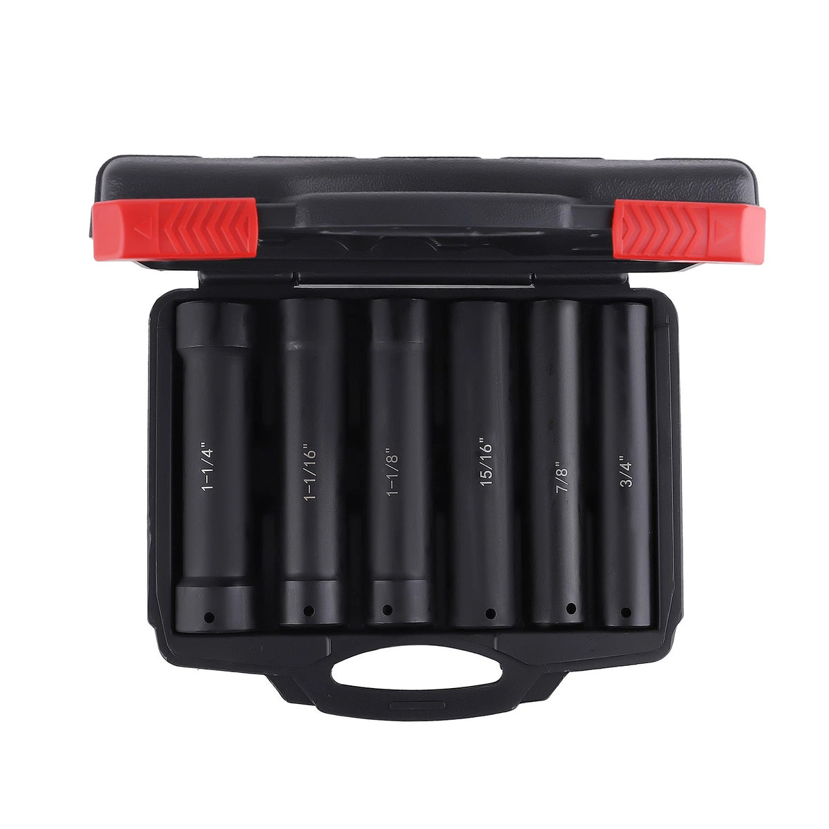 Set of 6 Extended Length Impact Sockets 1/2 Inch Drive