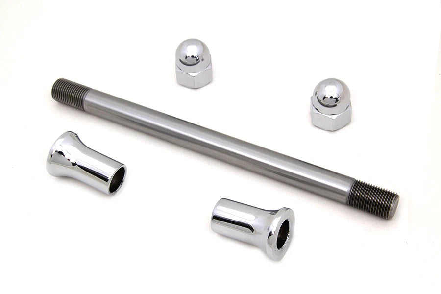 9" Chrome Acorn Style Front Axle Kit for Harley Davidson Motorcycle