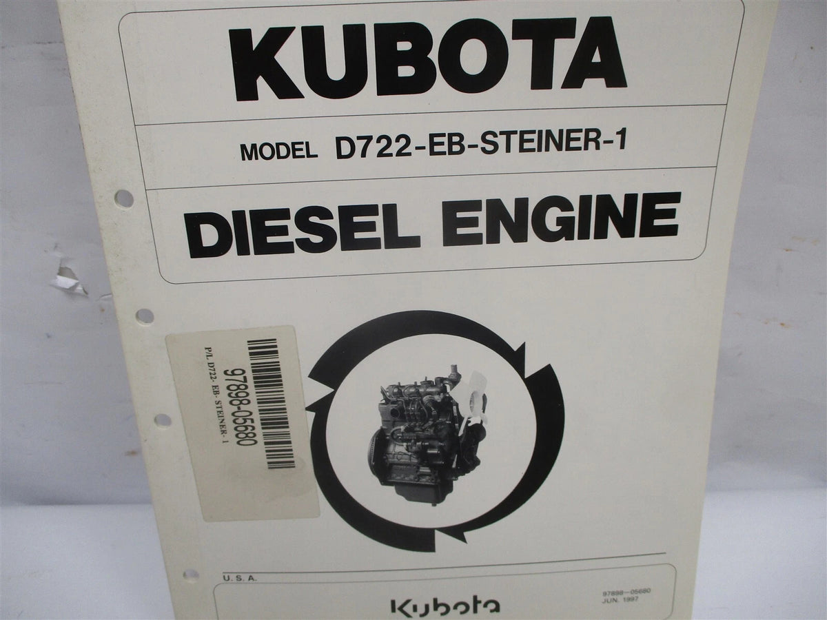 Illustrated Parts List Manual for Kubota D722-EB-Steiner-1 Engines (97898-05680)