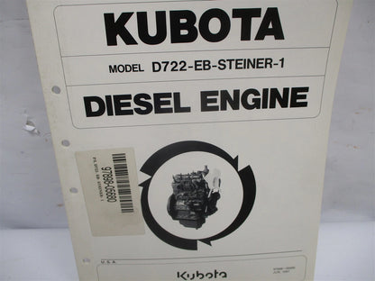 Illustrated Parts List Manual for Kubota D722-EB-Steiner-1 Engines (97898-05680)