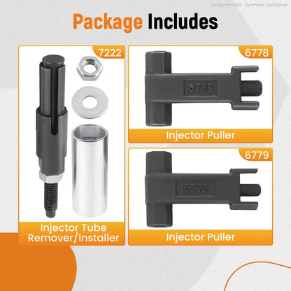 Diesel Injector Tube Remover Kit for GM Duramax 6.6L (2001–2021) 6778 6779 7222