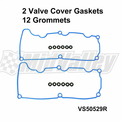 2 Engine Valve Cover Gaskets w/ 12 Grommets for Mazda Ford Mercury 4.0L (2000–2011)