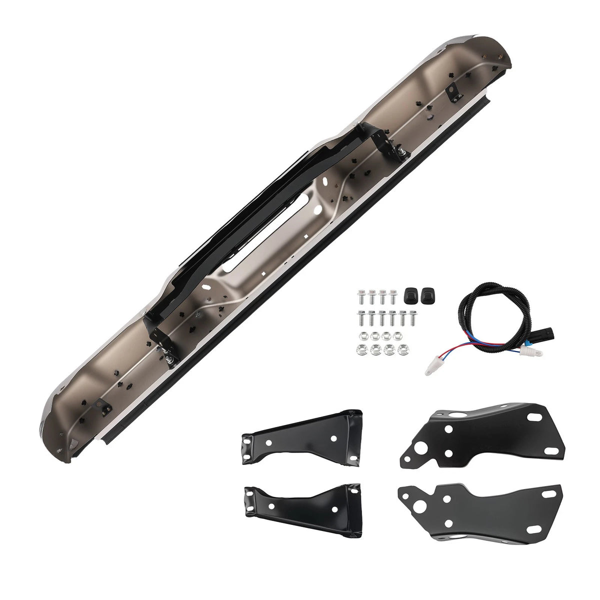 Chrome Step Bumper for Chevy Silverado GMC Sierra C/K 1500 2500 (1988–2000)