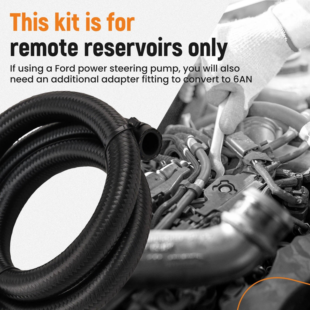 Power Steering Oil Line Kit 6AN 10AN for Universal Fitting (3FT)
