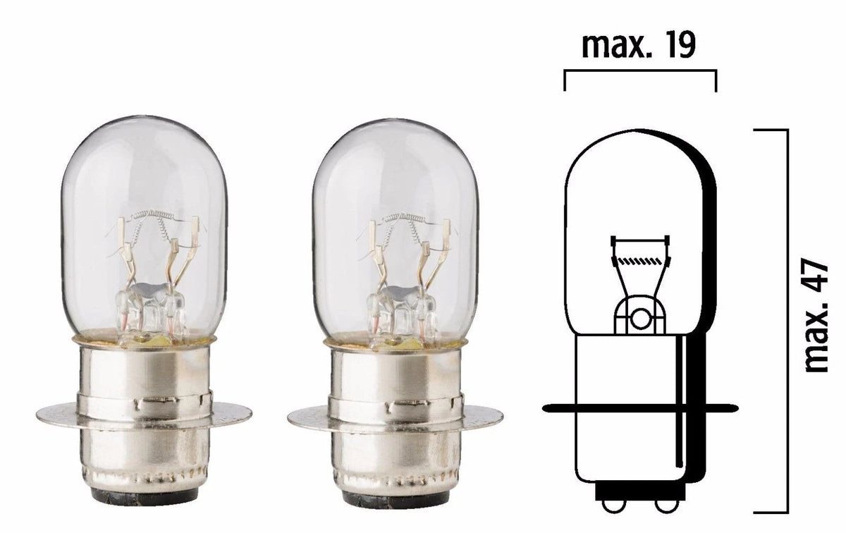 2X Flosser 1181 12V 18/18W P15d-25-1 Headlight Bulbs for Motorcycle ATV UTV Scooter