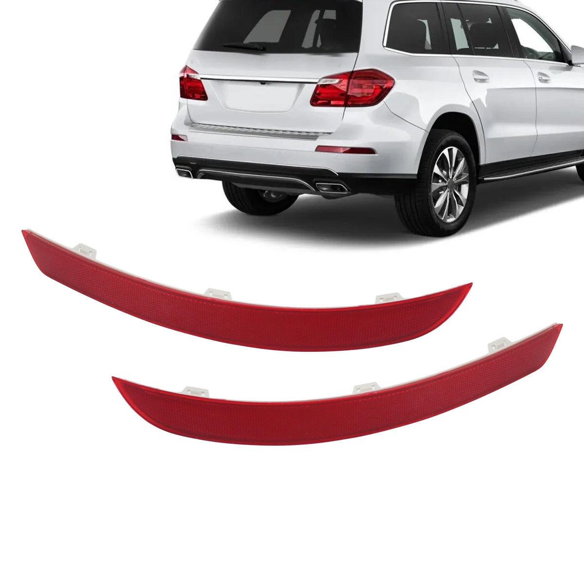 Set of 2 Rear Bumper Reflector Lights for Mercedes Benz X166 GL (2013–2016)