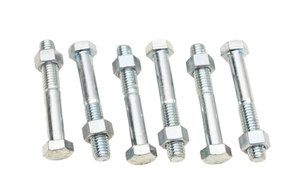 Set of 6 Hex Bolts with Nuts 9/16" x 3/8-16 x 2.5" Grade 307A