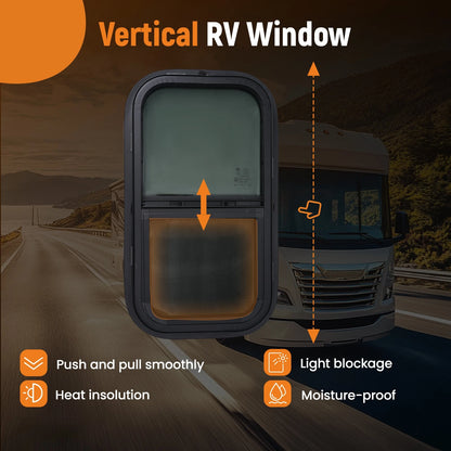 12" x 22" Vertical RV Window for RV/Camper/Cargo/Food Truck