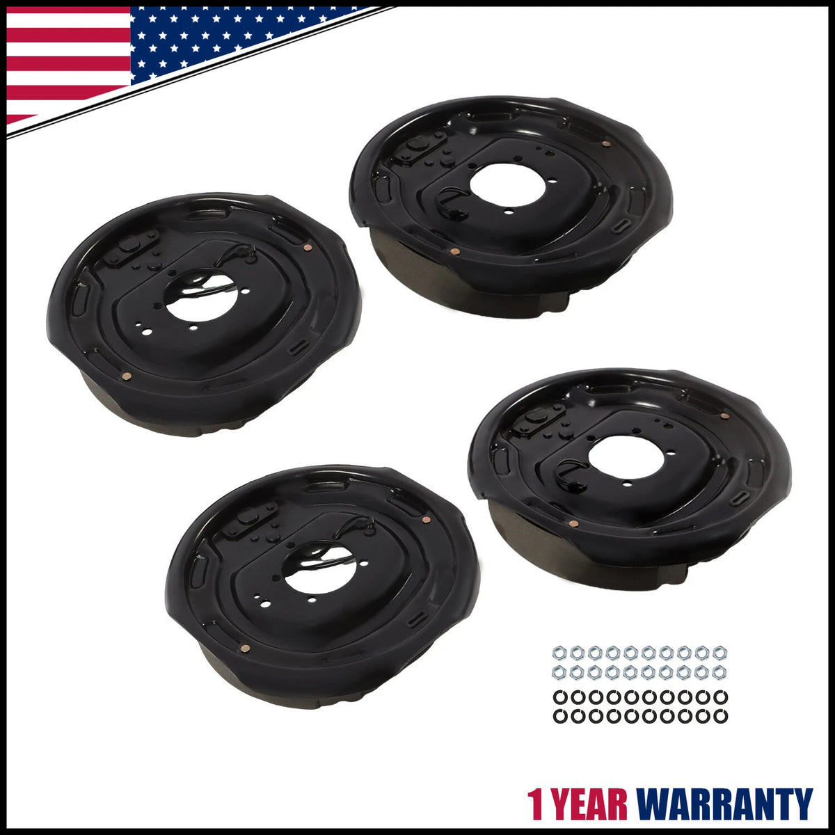 2 Pair Set Electric Trailer Brake Assemblies 12" x 2" for 7000 lbs Axle (21005)