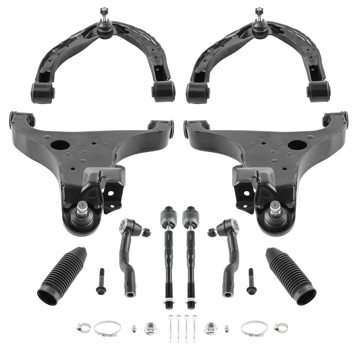 Set of 4 Front Struts, Control Arms, Tie Rods for Nissan Titan (2004–2015) 4WD