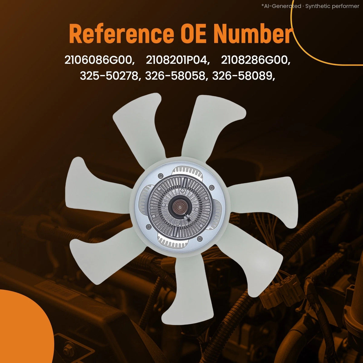 Engine Cooling Fan Clutch and Blade for Nissan D21 Pickup (1990–2004) 2106086G00