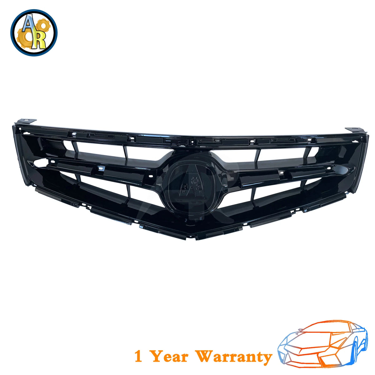 Front Bumper Grille Gloss Black for Acura TSX (2006–2008)