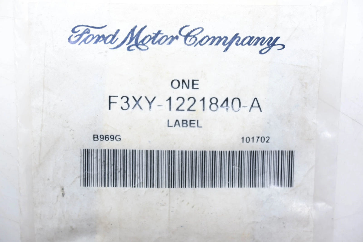 OEM Label for Ford F3XY-1221840-A (NOS)