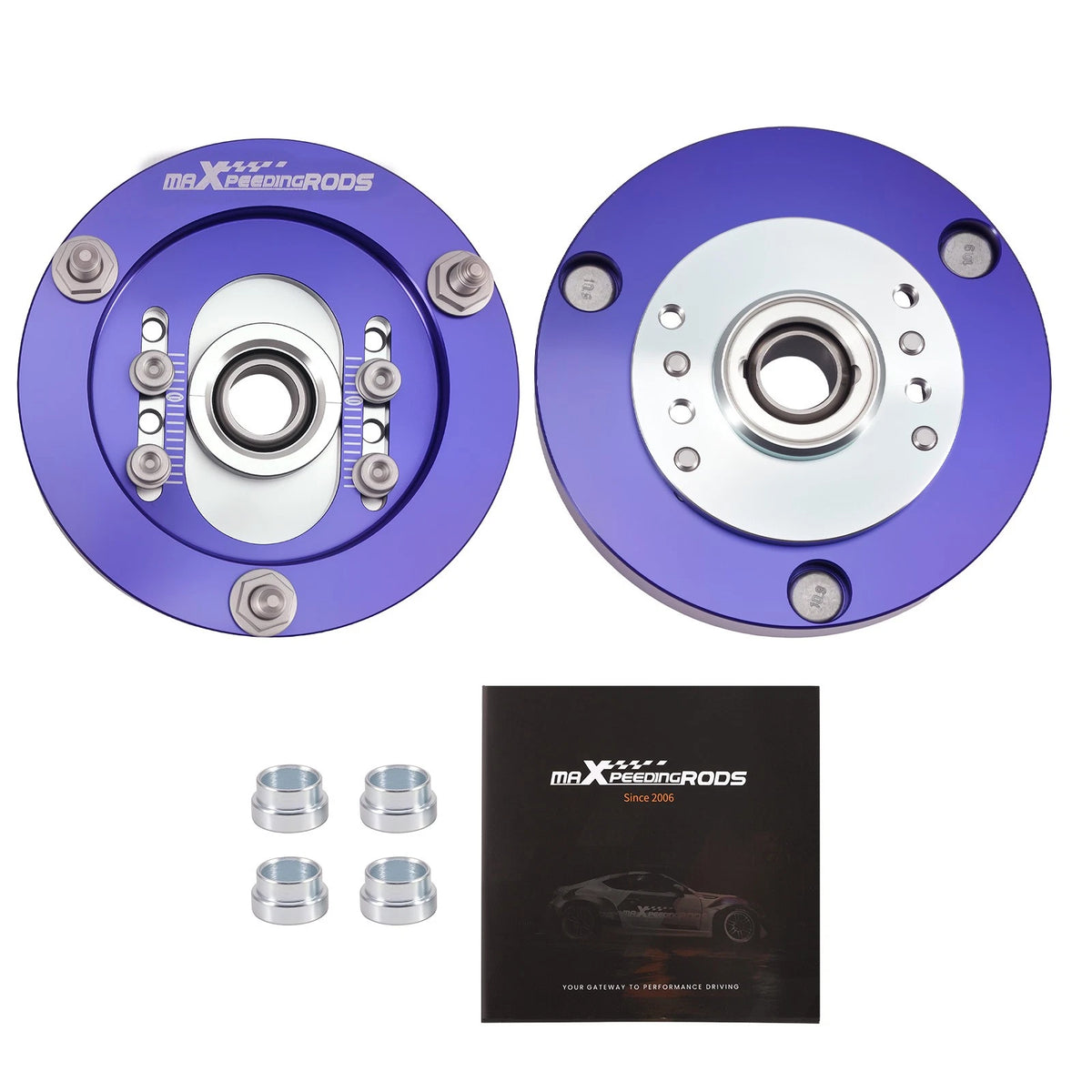 2 Pcs Coil Top Hat Front Mount Camber Plates for BMW E46 3 Series (1998–2005) Blue