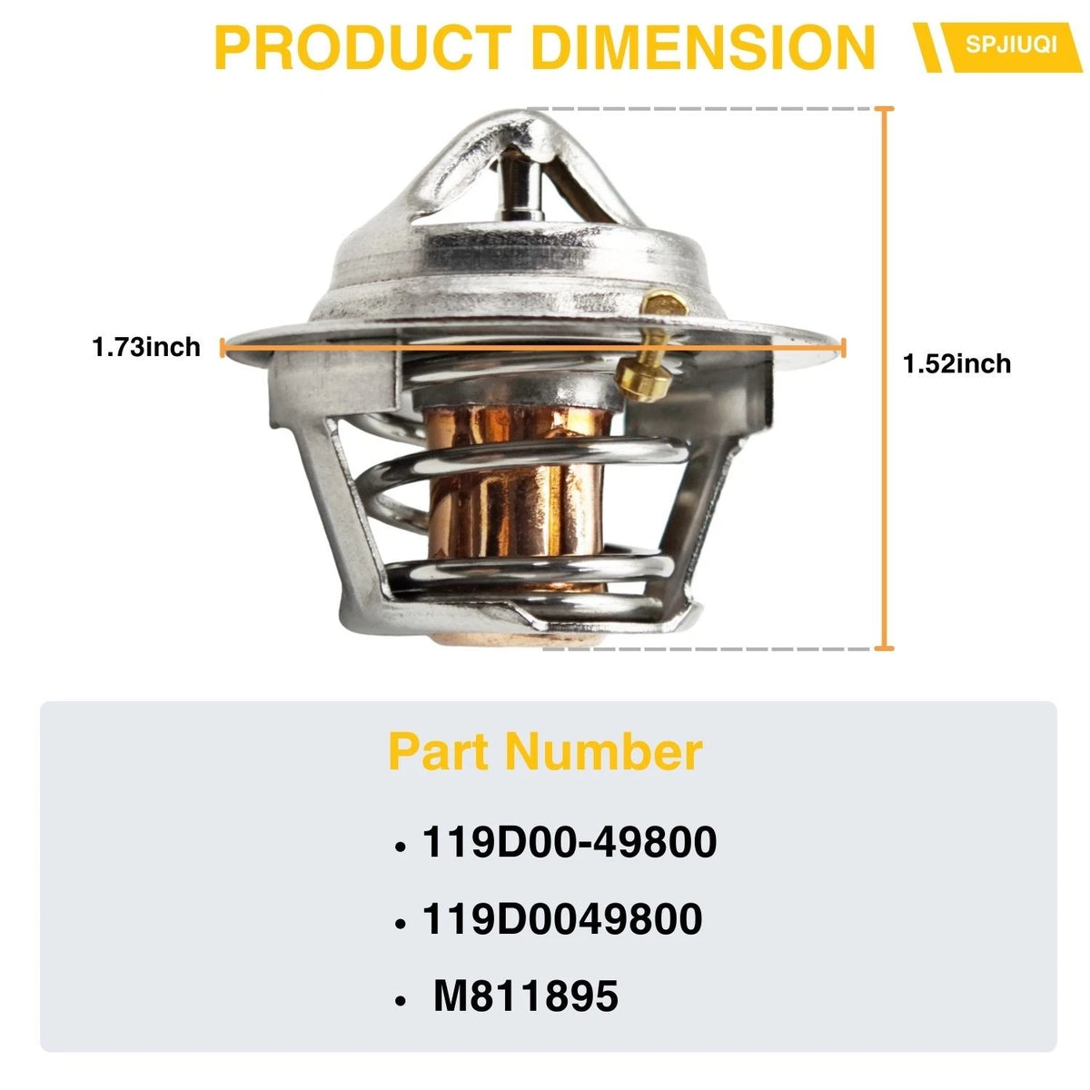 71℃ Thermostat 119D00-49800 for Yanmar Engine 3TNV80F, 3TNE74C, 3TNV70