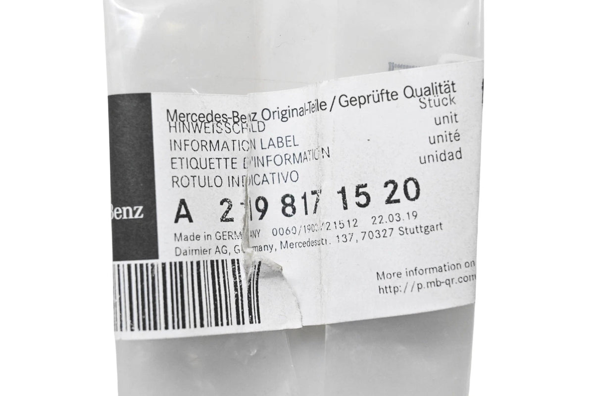 Label for Mercedes-Benz (2000–2023) 219 817 15 20