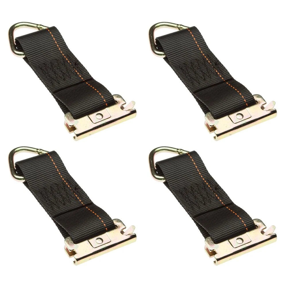 Set of 4 E-Track Tie-Down Straps with D-Ring & E-Fitting (2" x 6')