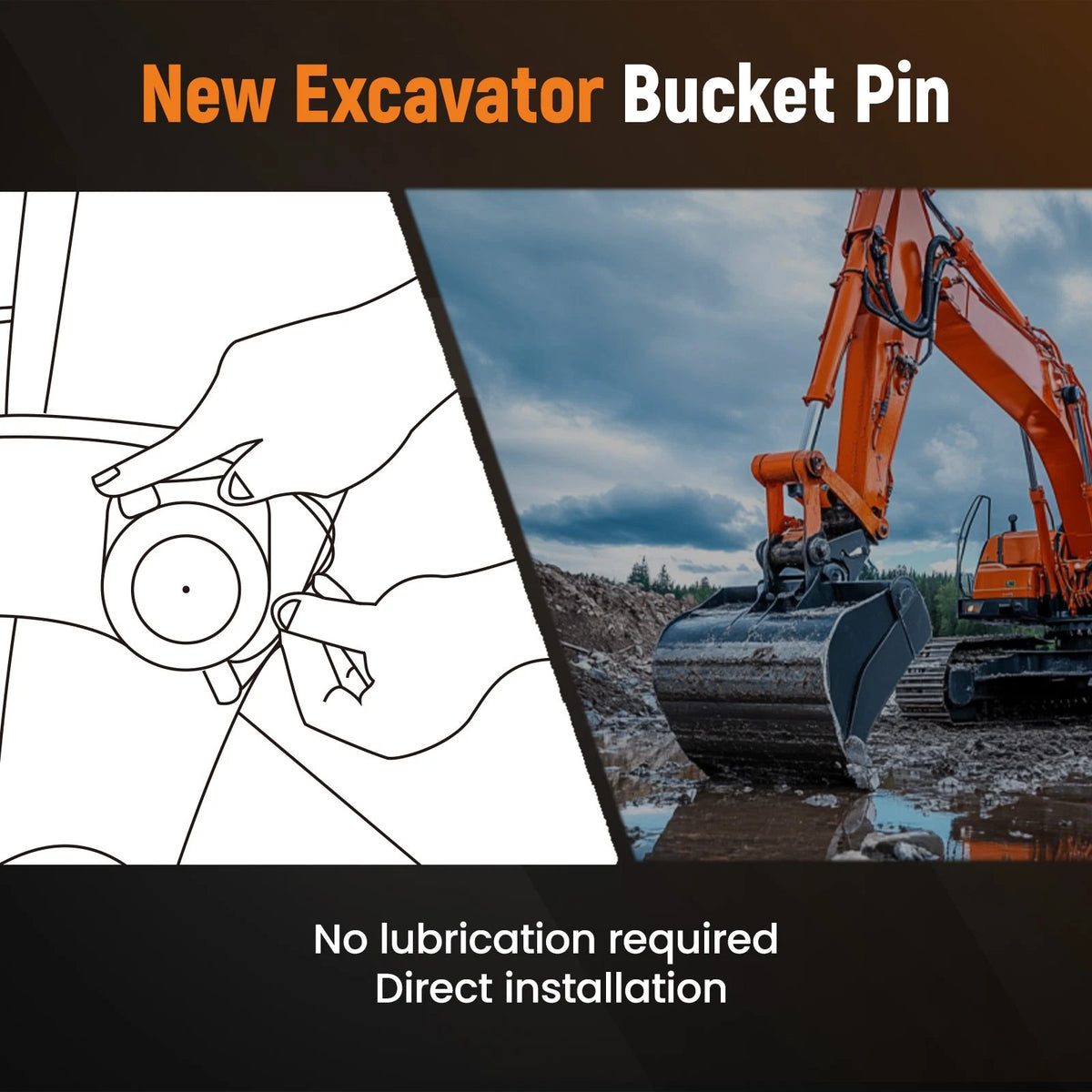Alloy Steel Bucket Pin for Kubota KX057-4 KX161-3 (2015–2023) 77700-01856