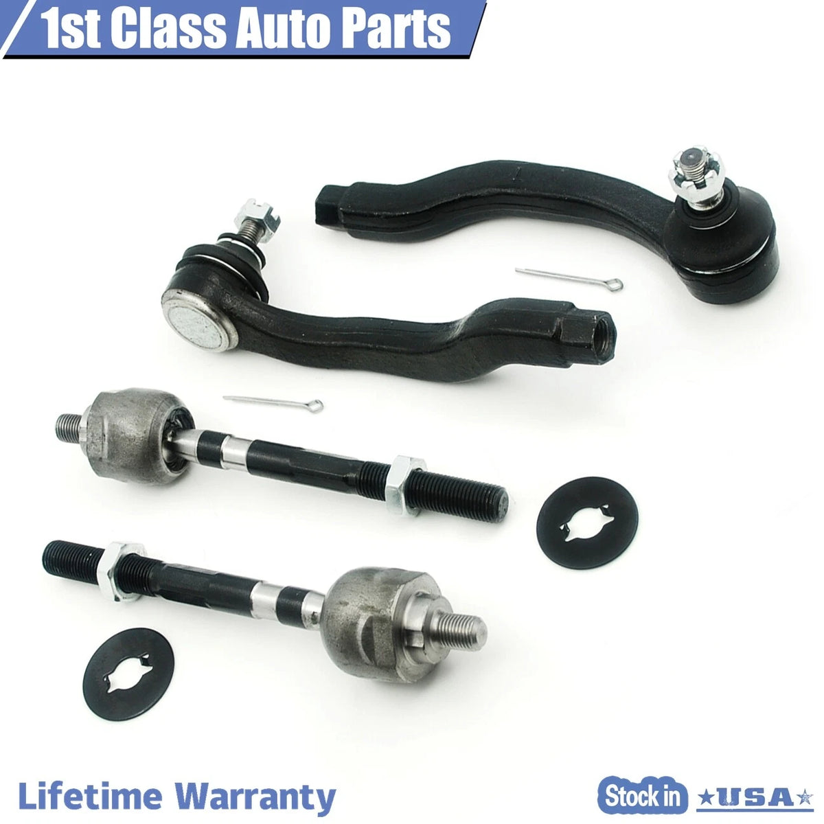 Set of 4 Front Suspension Tie Rod Ends for Honda Civic Acura Integra (1994–1995)