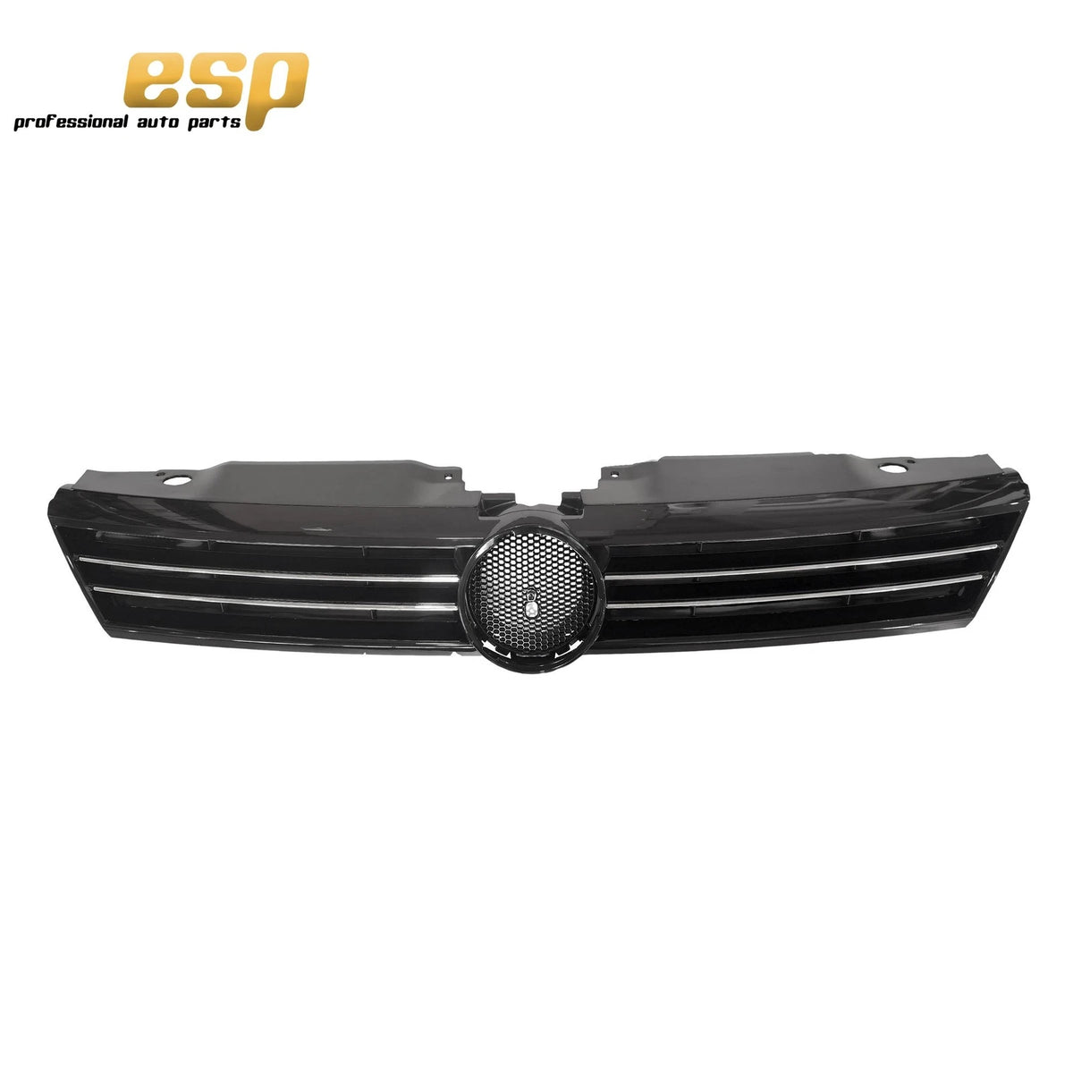 Front Upper Grille for VW Jetta (2011–2014) - Black with Chrome Face Bar