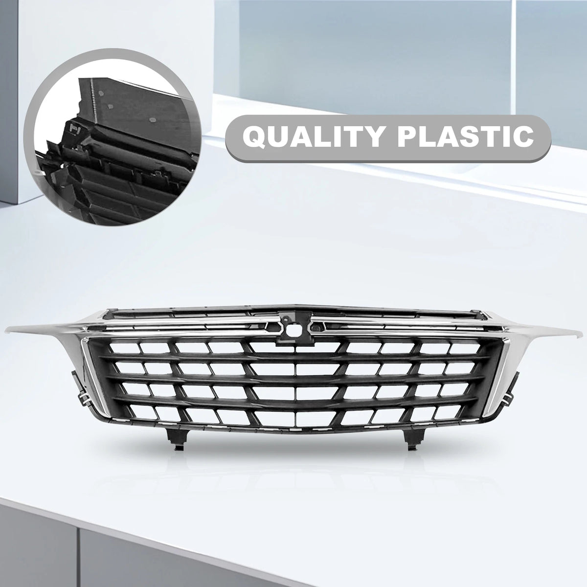 Front Bumper Upper Grille with Chrome Trim for Chevrolet Equinox (2022–2023)