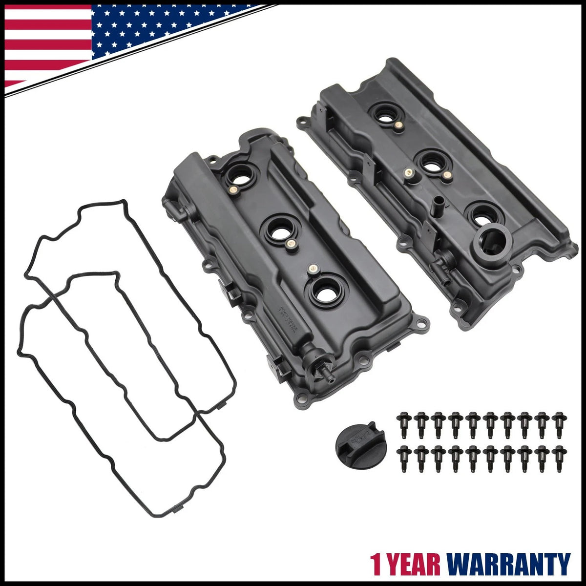 2X Engine Valve Covers with Gasket for Nissan 350Z, Infiniti G35, M35, FX35 (2003–2008)