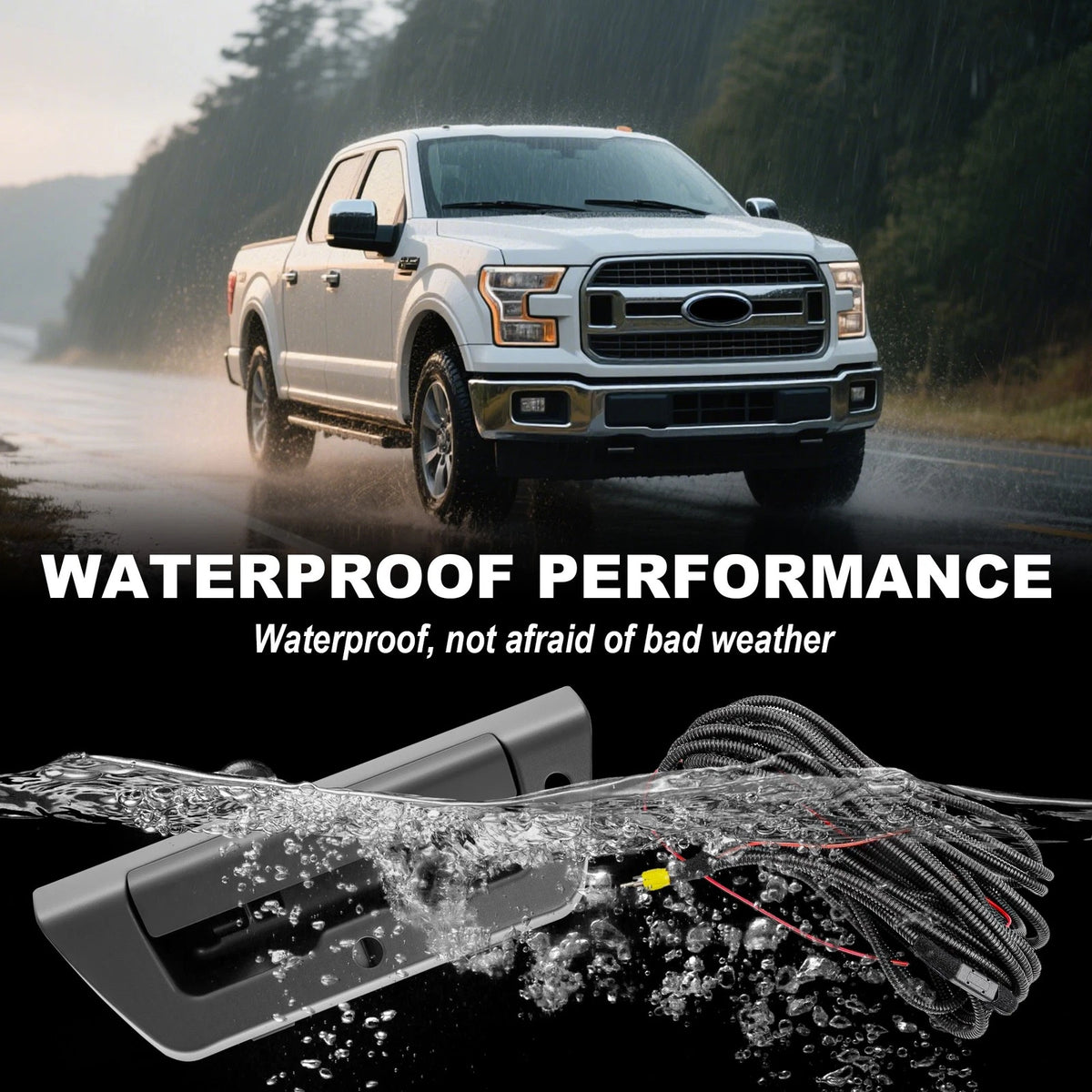 Rear View Camera with Wiring Harness & Tailgate Handle for Ford F150 (2015–2023)