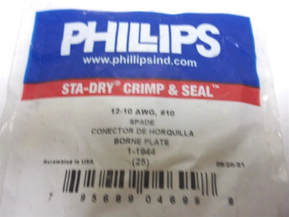25X Heat Shrink Spade Terminal for Phillips #10 Stud 12-10 Gauge