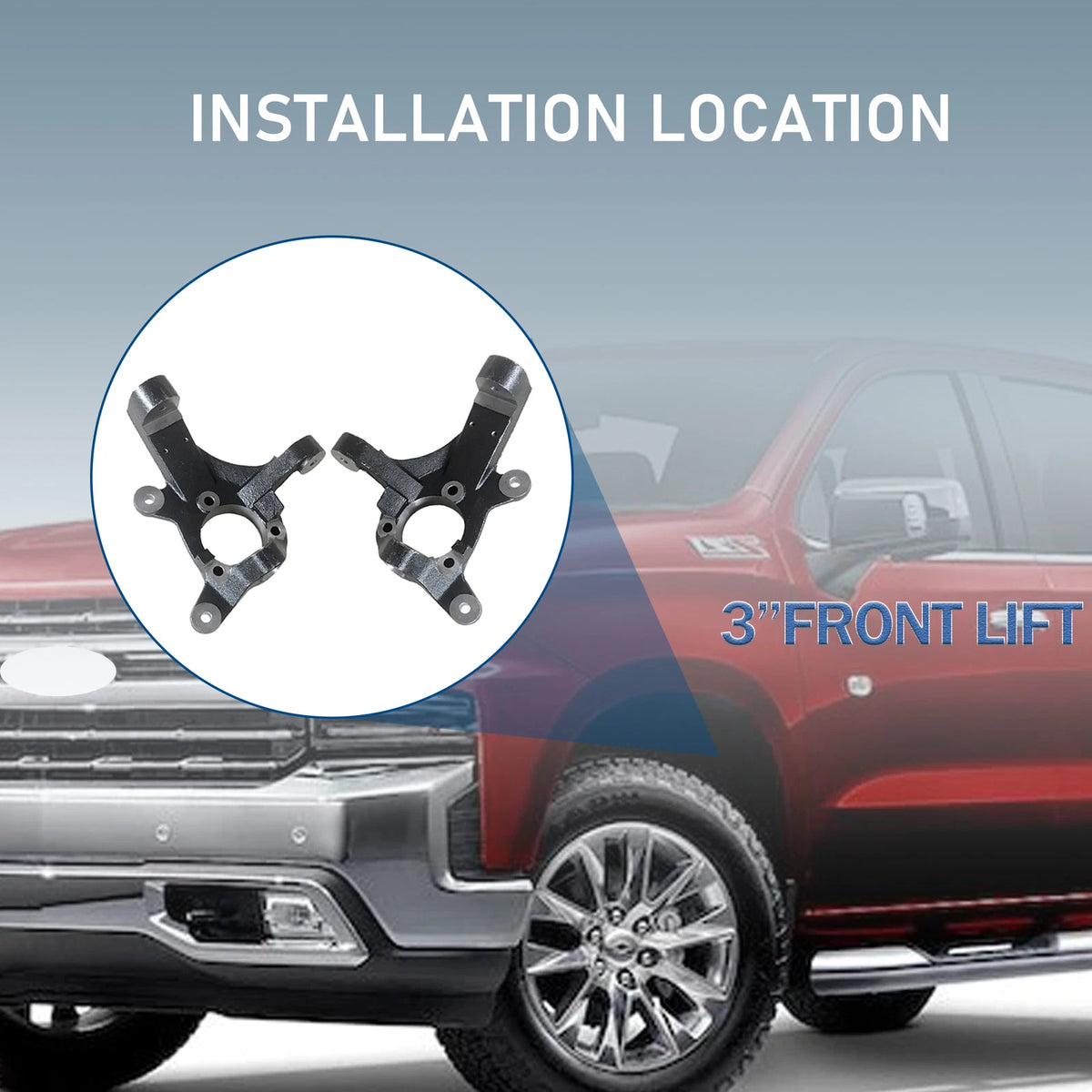 3" Lift Spindles Suspension Level Kit for Chevy 1500 2WD Pickup SUV (1999–2006)