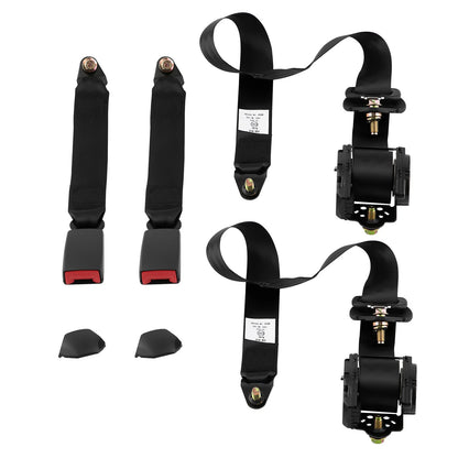 Set of 2 Adjustable 3 Point Retractable Safety Belts for Car Bus Trucks