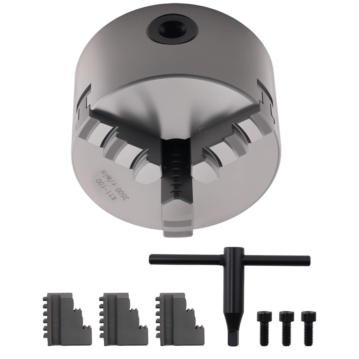 3 Jaw Self Centering Lathe Chuck for K11-100 (100mm) - Silver, 0.05mm