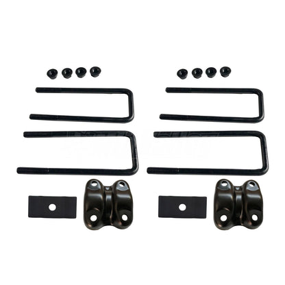 2X Rear Left Side Spring Plate with Axle U Bolts for Chevy Silverado Sierra 1500