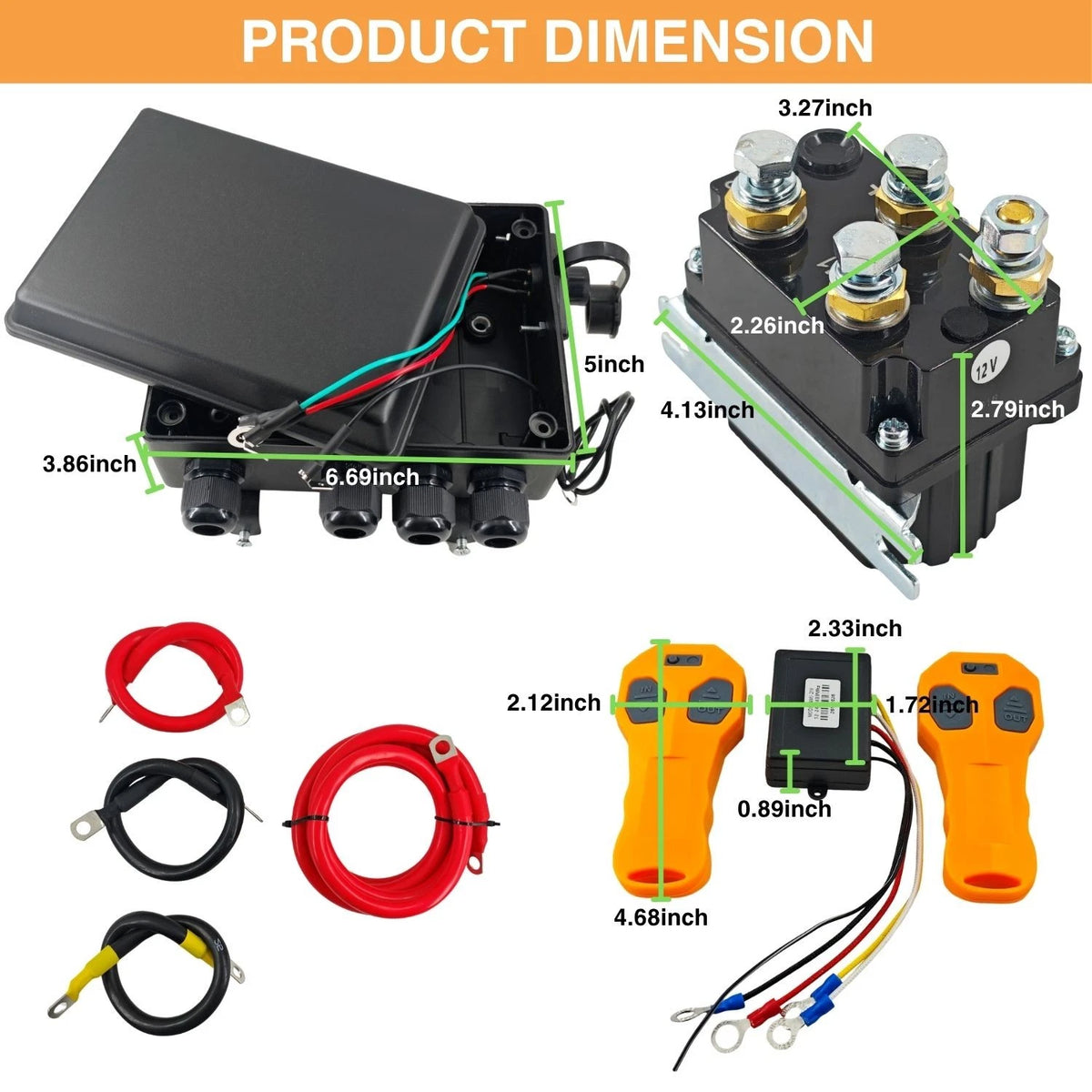 Winch Solenoid Relay with Control Box for ATV Jeep (8000-20000 lb)