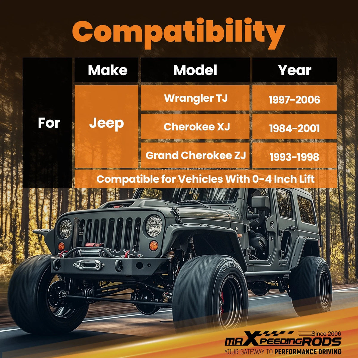 2X Lower Control Arms for Jeep Wrangler TJ (1997–2006)