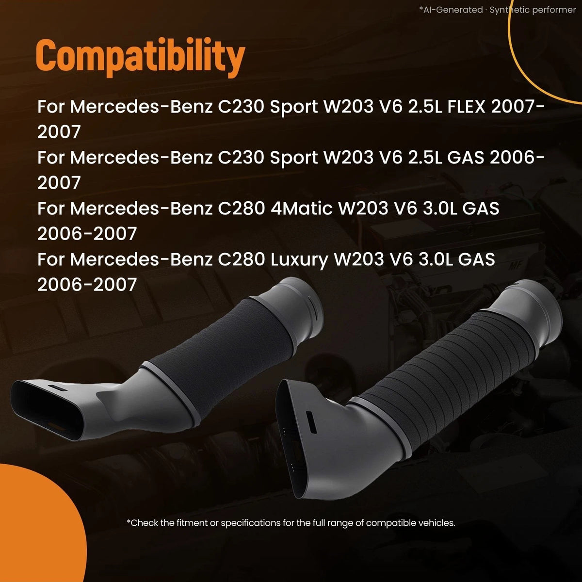 Air Cleaner Intake Hose for Mercedes-Benz C230 C280 C350 W203 (2006–2007)