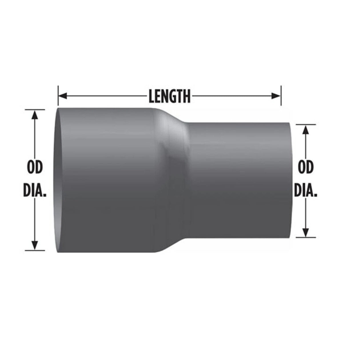 Exhaust Adapter Reducer 7 OD X 5 OD X 8 Inch for BESTfit