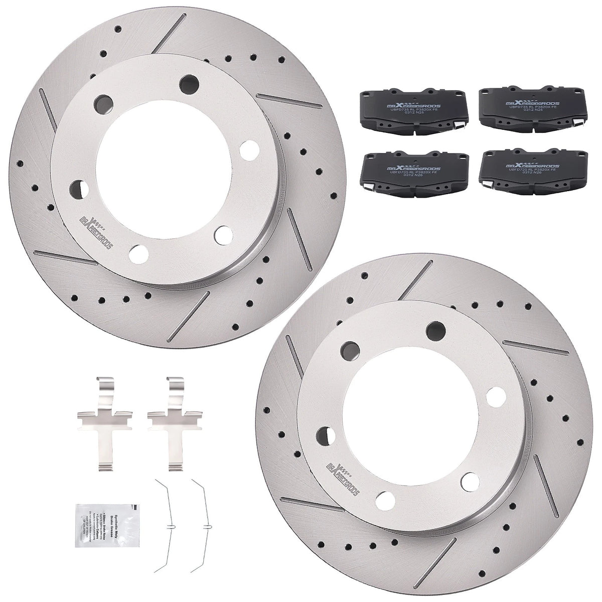 Front Disc Brake Rotors with Pads for Toyota Tacoma (1999–2004) 296.5mm