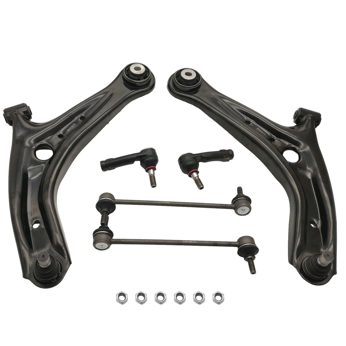 6PCS Steering Kit Control Arms Tie Rods Sway Bar Links for Ford Fiesta (2011–2019)