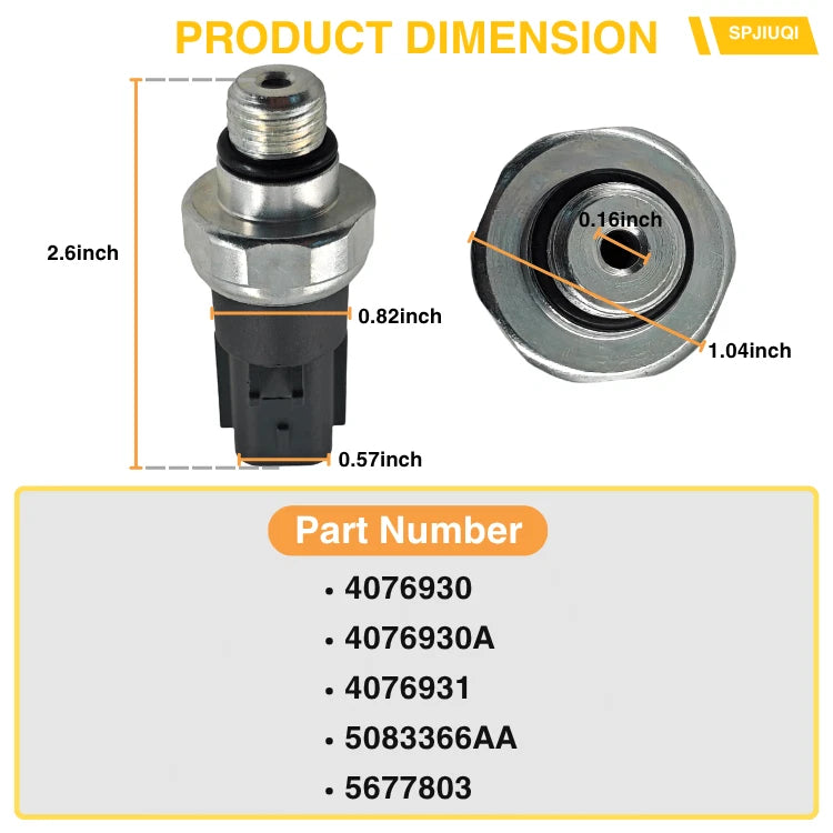 Oil Pressure Switch Sensor for Dodge Cummins 5.9L 6.7L (2002–2016) 4076930