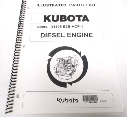 Illustrated Parts List for Kubota D1105-E2B-ACP-1 Diesel Engine (97898-68060)