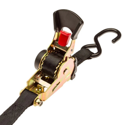 8-Pack 1" x 6' Retractable Ratchet Strap with S-Hooks
