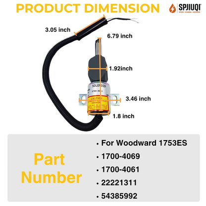 Fuel Stop Solenoid Valve 1700-4069 for Ingersoll Rand P185WIR XP185WIR XP375WCU