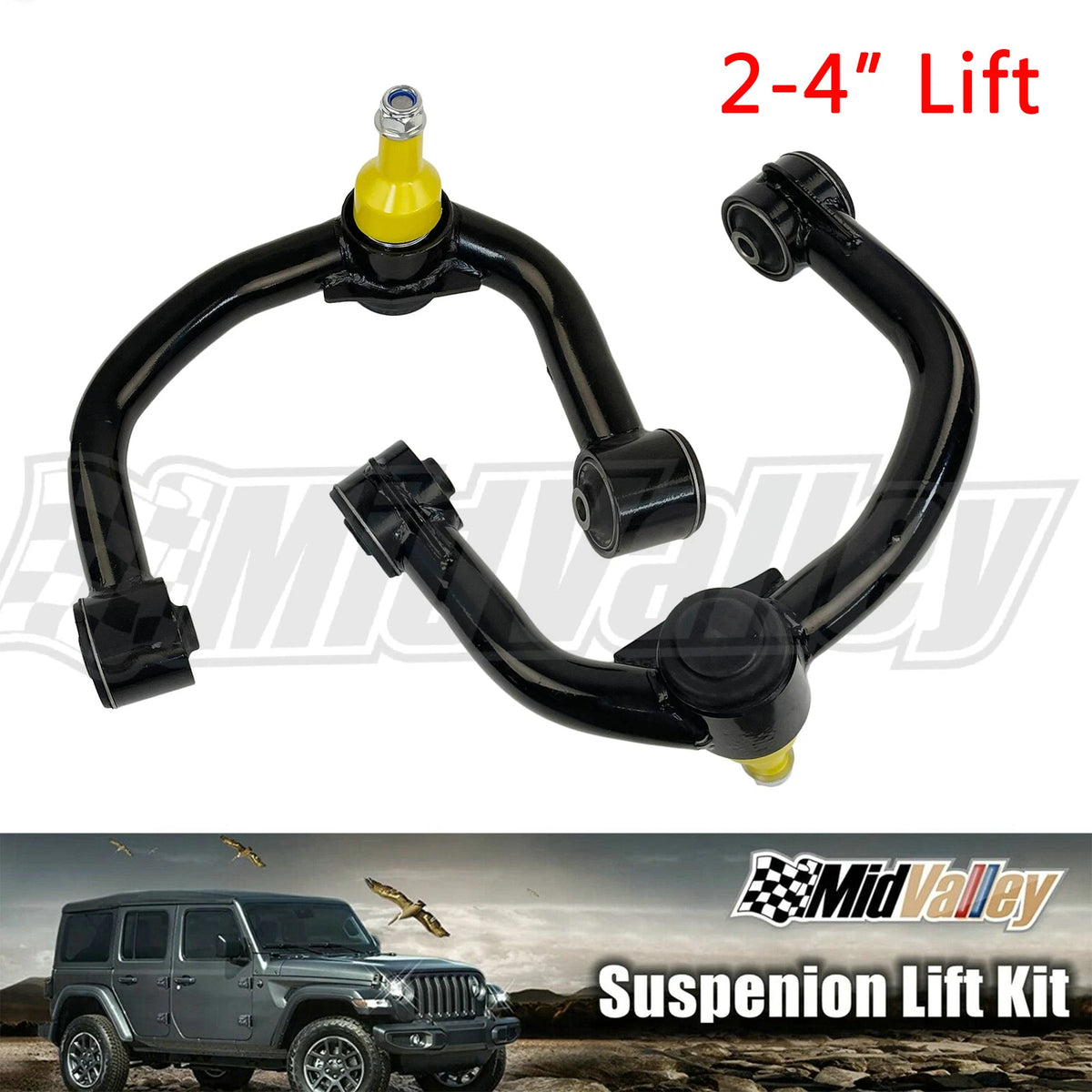 Front Upper Control Arms for Ford F150 4X4 2004–2021 (2-4" Lift, 6-Lug)