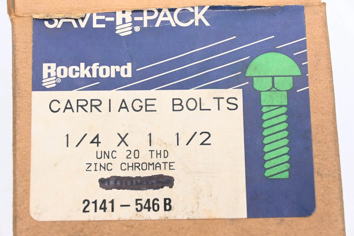 Set of 17 Carriage Bolts 1/4-20 x 1-1/2" for Rockford