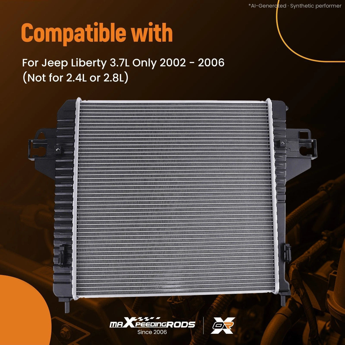 Aluminum Radiator for Jeep Liberty (2002–2006) 52079729AB Cross Flow