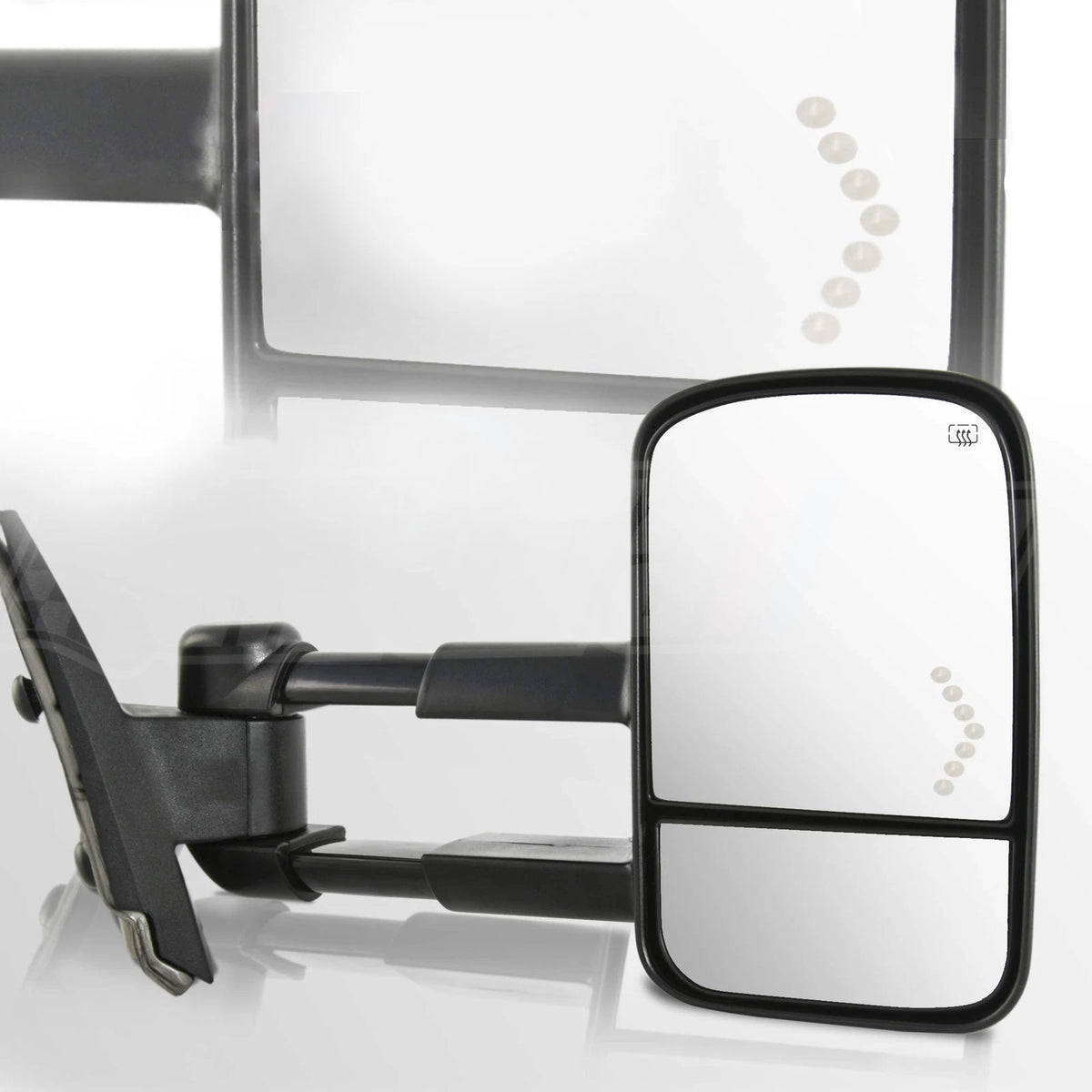Pair of Mirrors for Chevrolet GMC (2007–2014) Power Heat LED Turn Signals